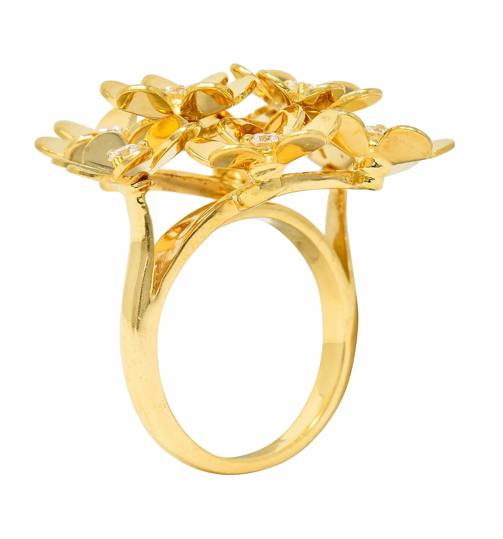 Van Cleef & Arpels Diamond 18 Karat Gold French 8 Flower Frivole Cluster Ring