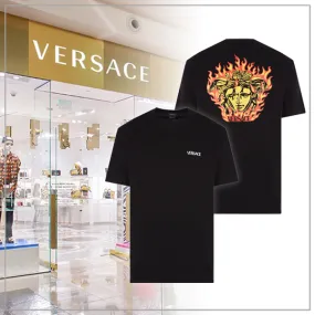 VERSACE  |Plain Short Sleeves Logo Luxury T-Shirts