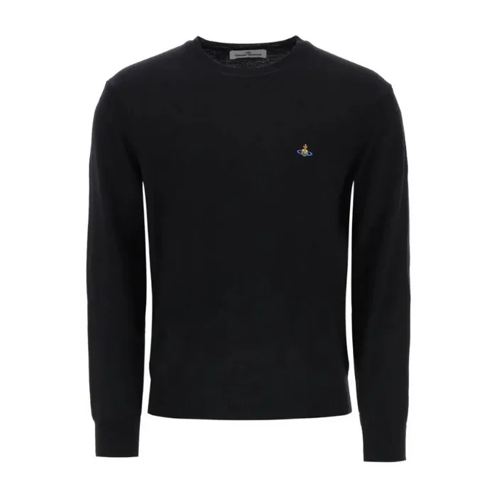 Vivienne Westwood  |Crew Neck Wool Long Sleeves Plain Logo Sweaters