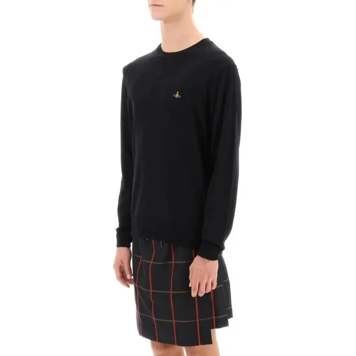 Vivienne Westwood  |Crew Neck Wool Long Sleeves Plain Logo Sweaters