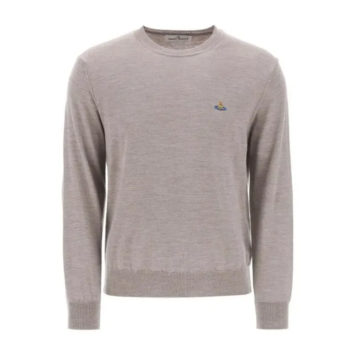 Vivienne Westwood  |Crew Neck Wool Long Sleeves Plain Logo Sweaters