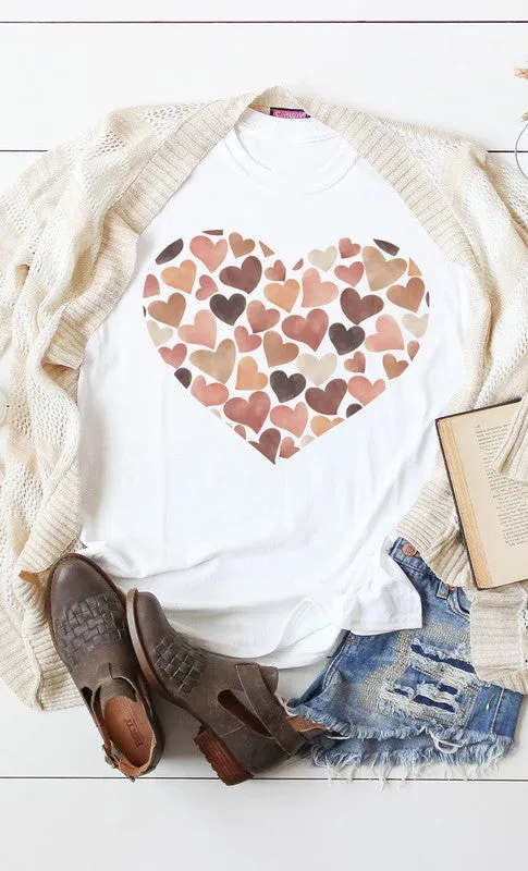 Watercolor Hearts Graphic Tee