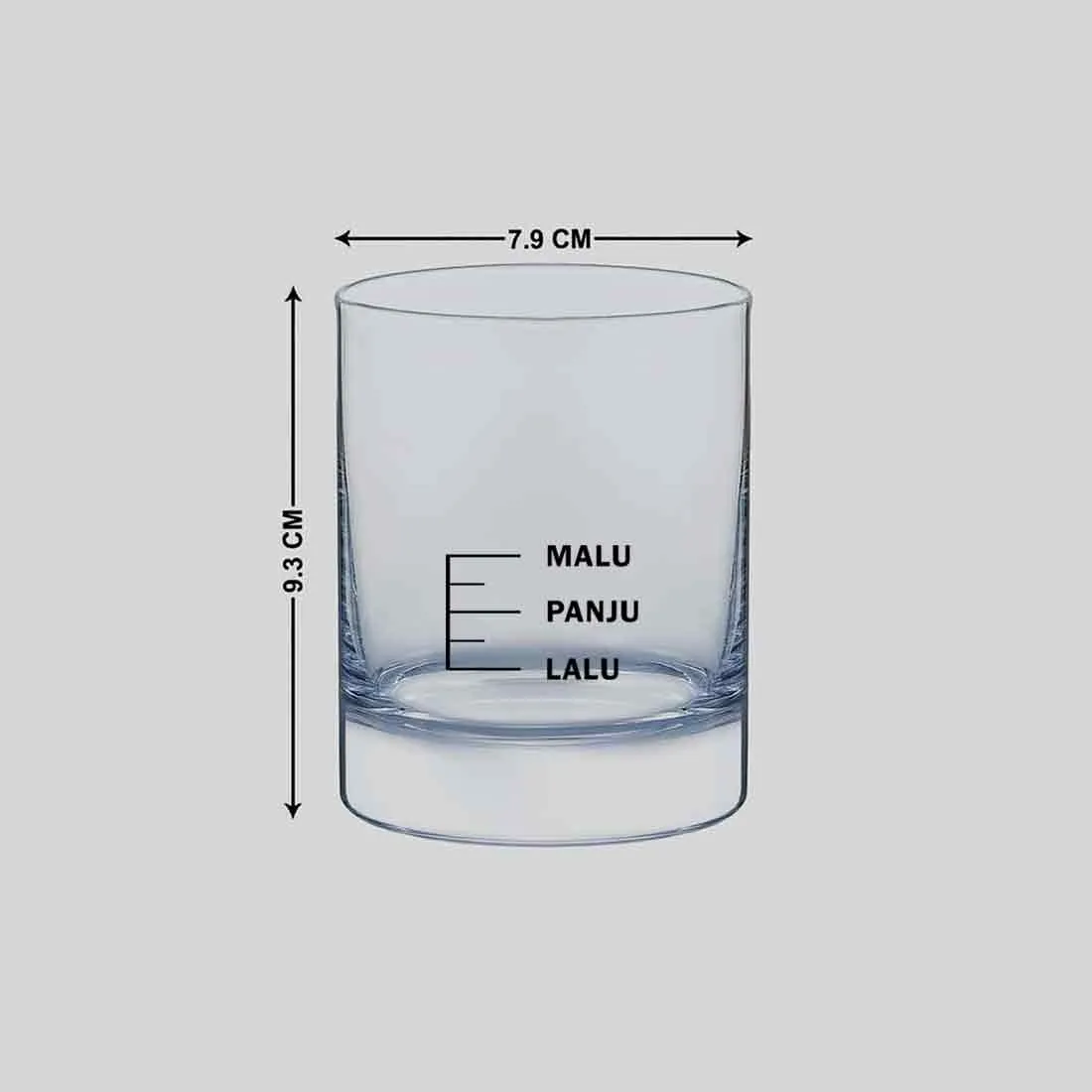 Whiskey Glass With Measurement for Drinking Bar Glasses - MALU PUNJU LALU