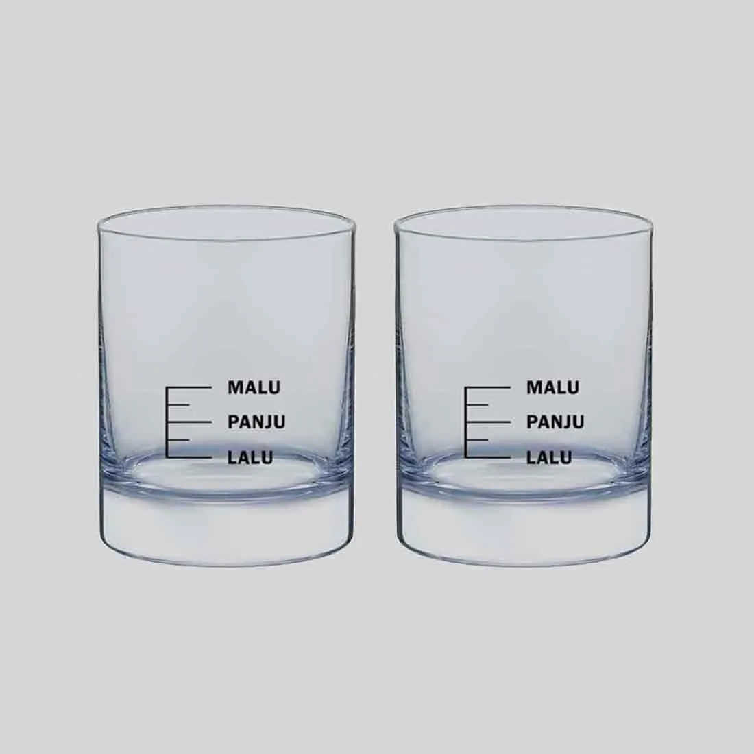 Whiskey Glass With Measurement for Drinking Bar Glasses - MALU PUNJU LALU