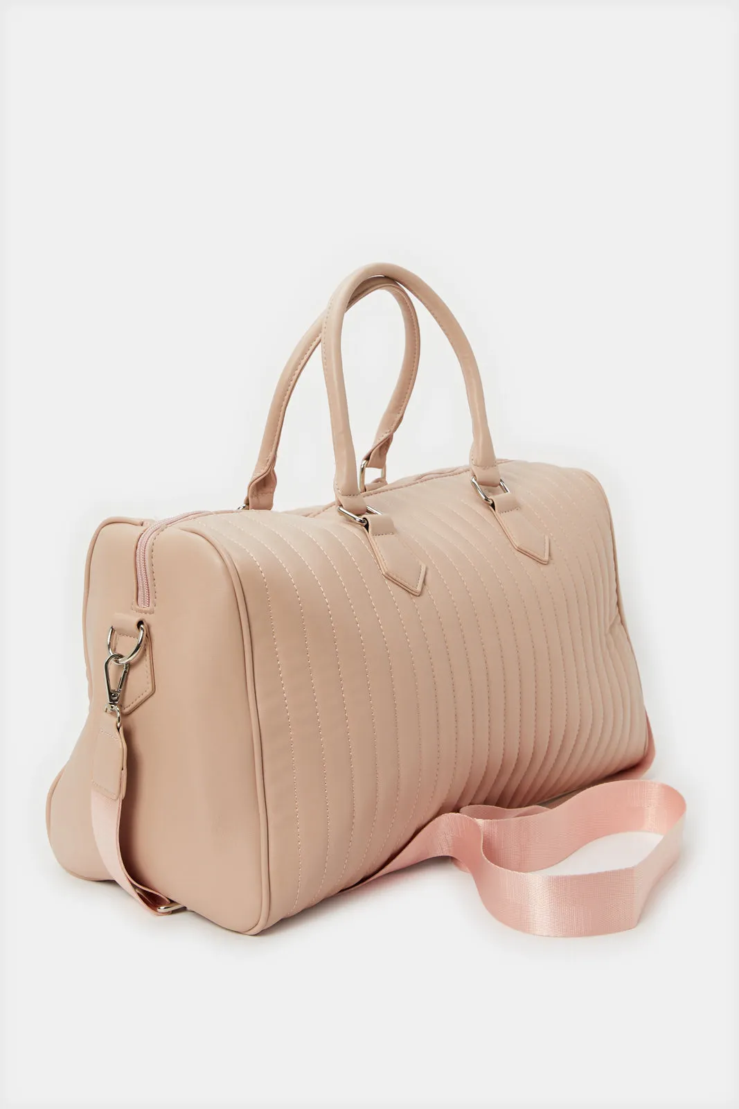 Women Pink Textured Hold All Bag