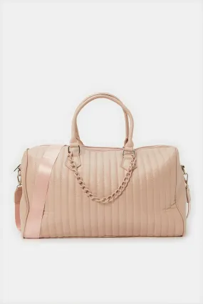 Women Pink Textured Hold All Bag