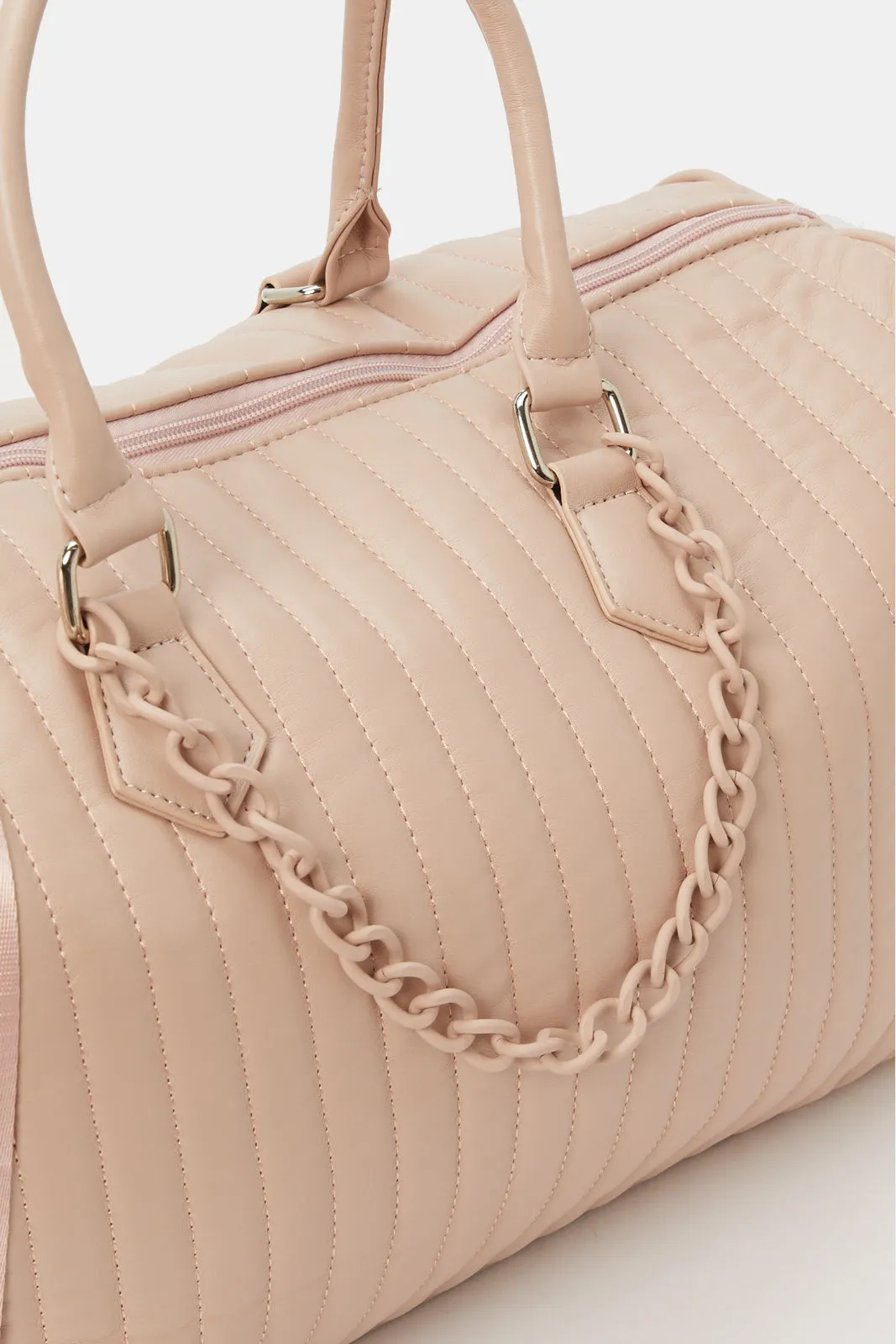 Women Pink Textured Hold All Bag