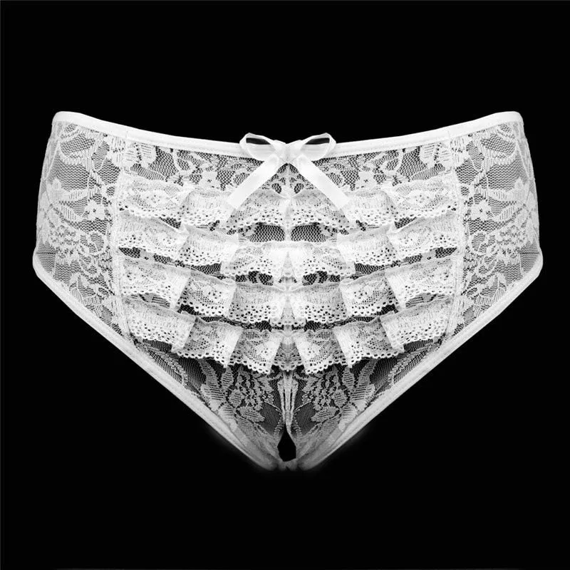 Women's Sexy Erotic Seamless Hollow Out Lace Thongs Lingerie Panties