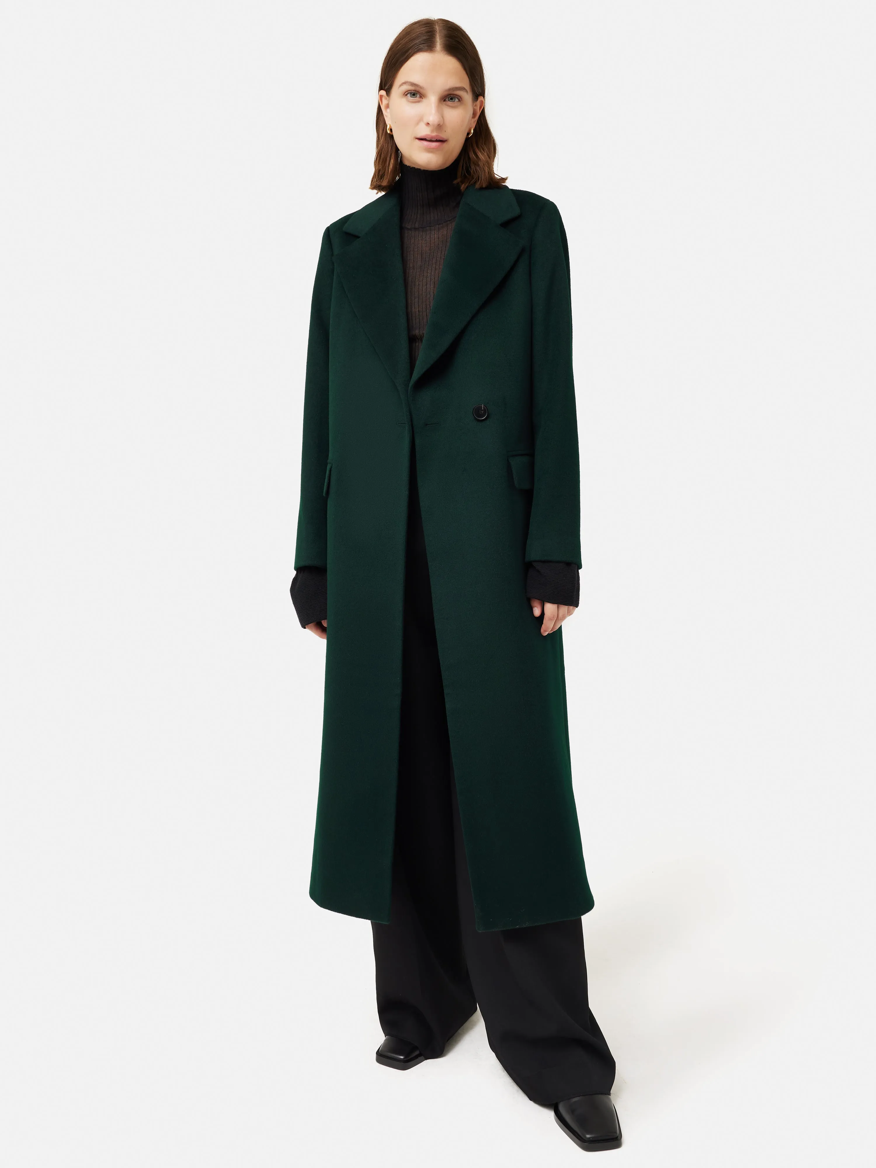 Wool Maxi City Coat | Green