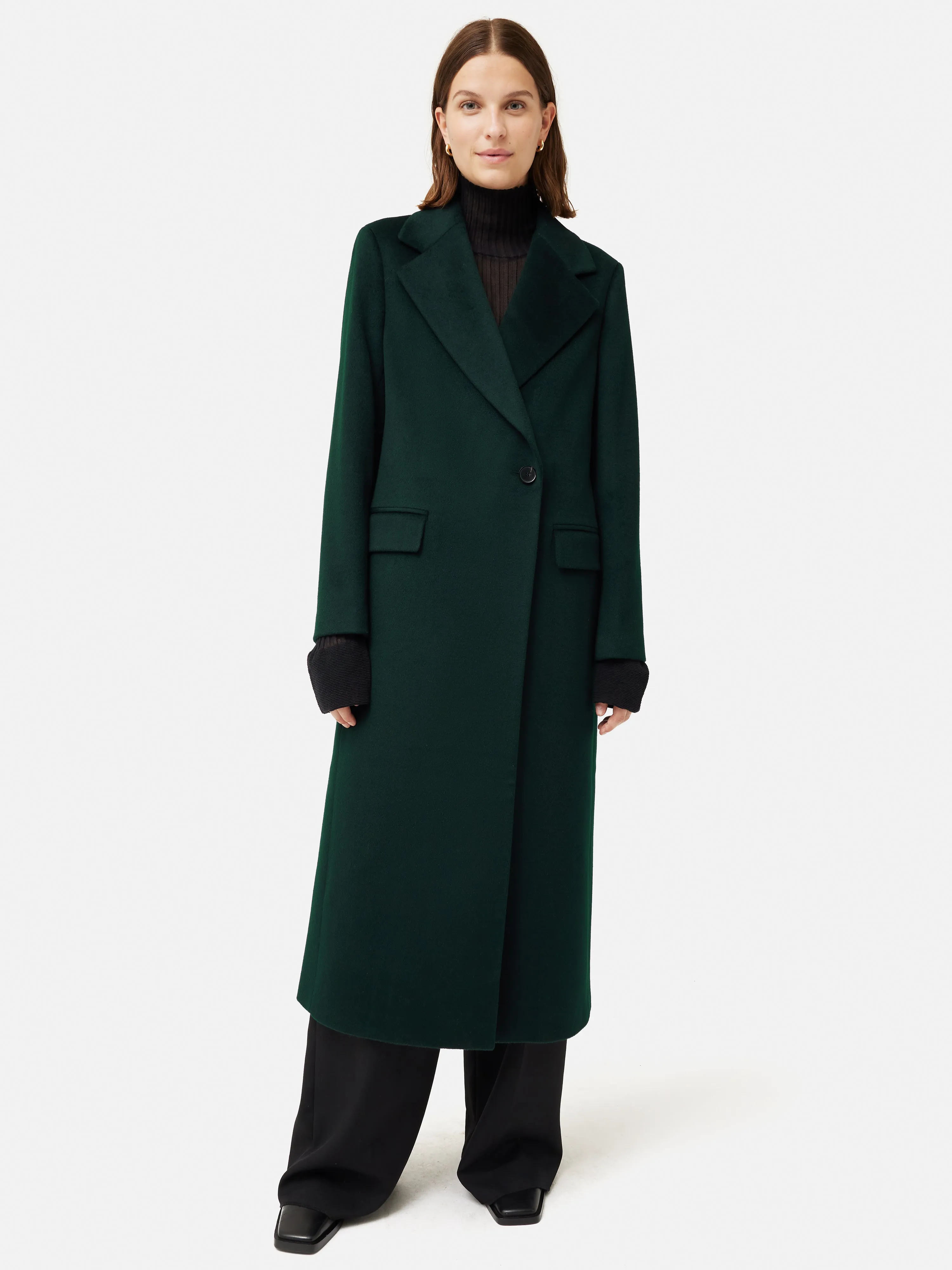 Wool Maxi City Coat | Green