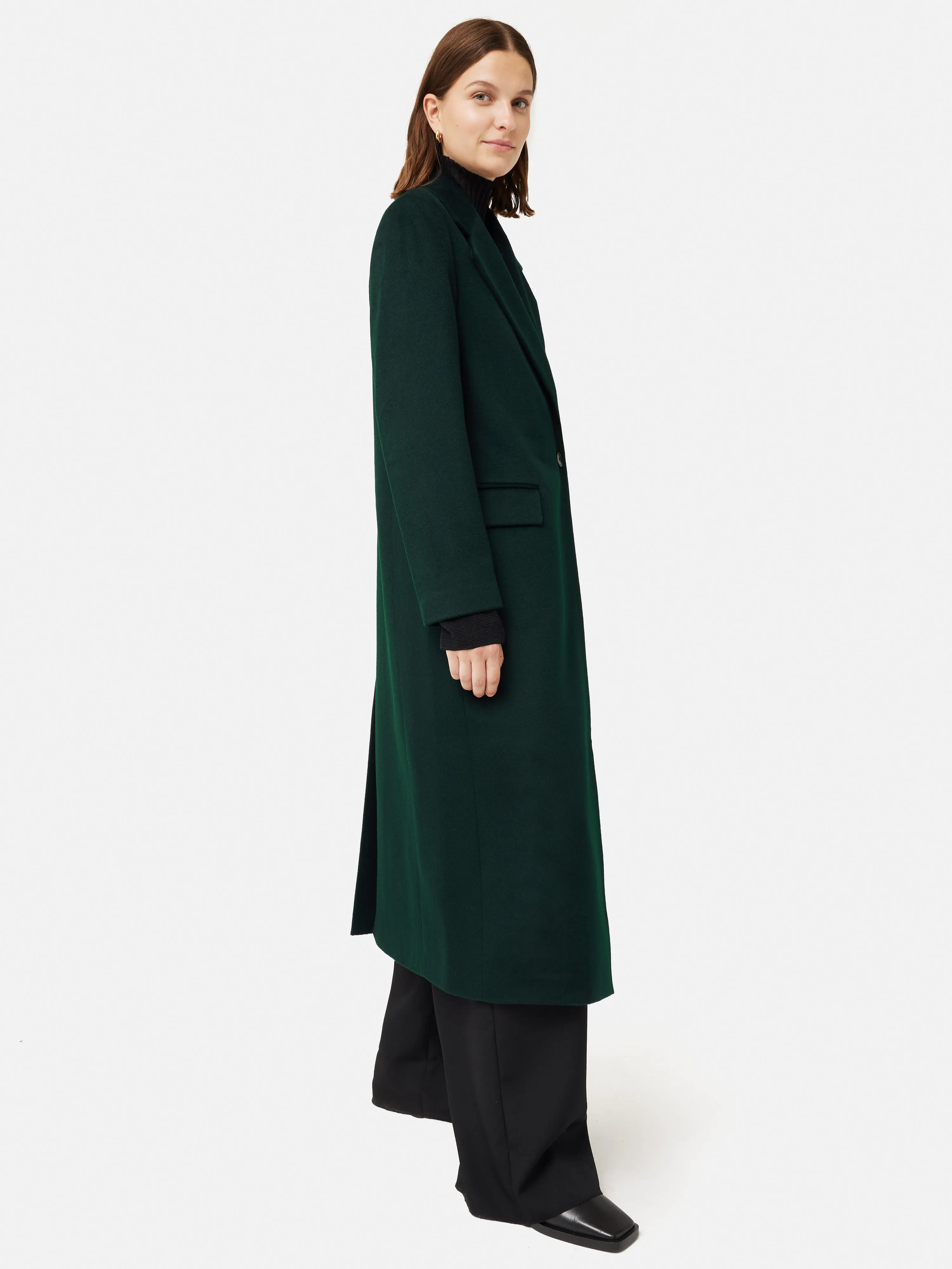 Wool Maxi City Coat | Green