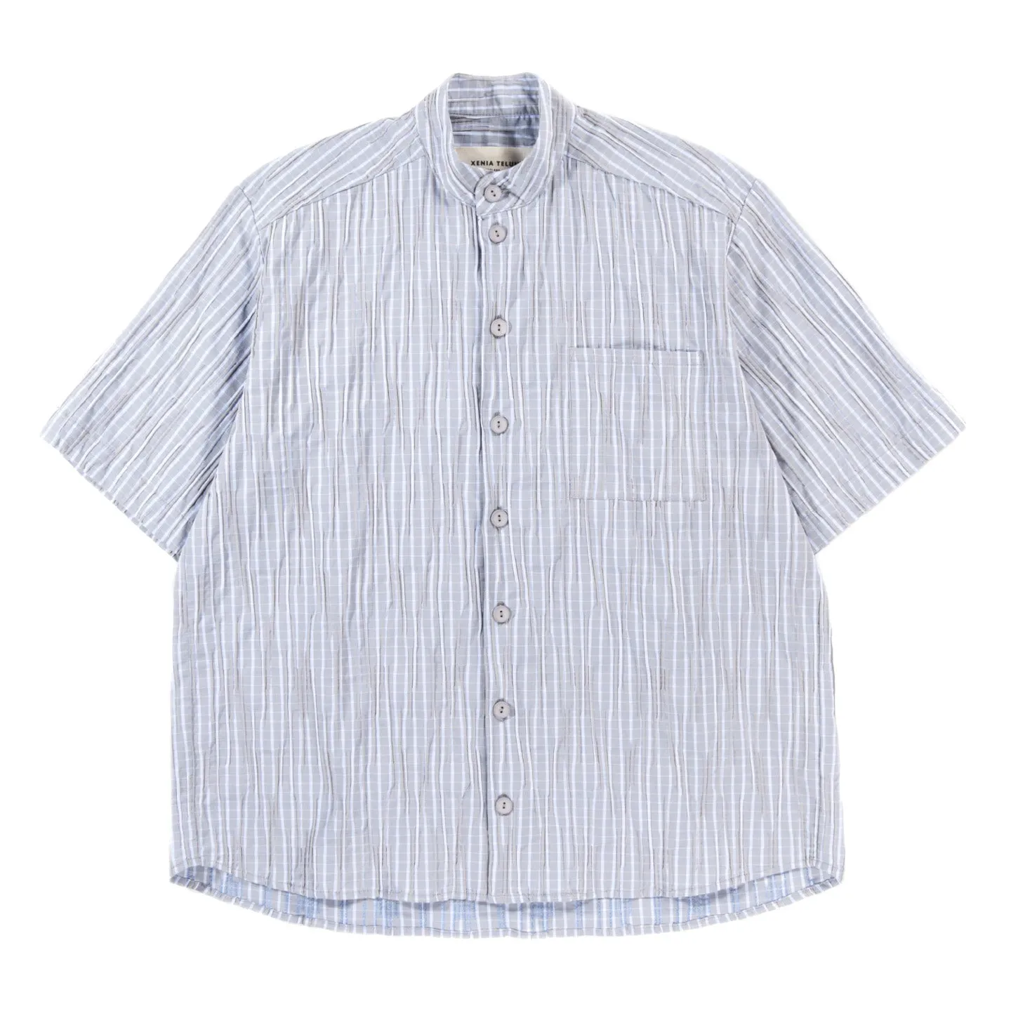 XENIA TELUNTS SHORT SLEEVE EDOH SHIRT BLUE STRIPE