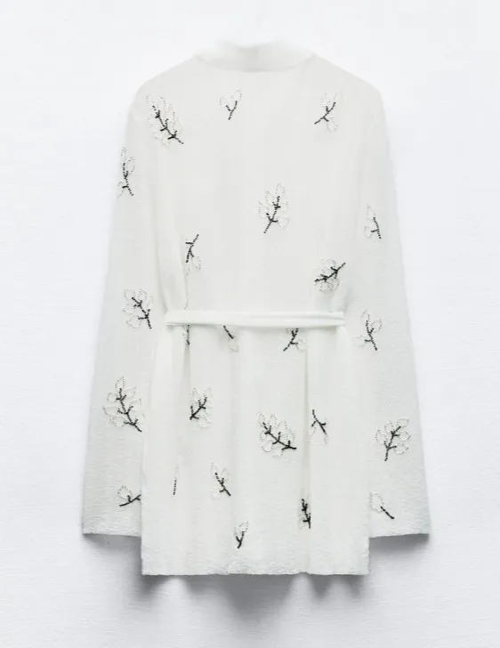 ZARA  |Flower Patterns Casual Style Long Sleeves Elegant Style